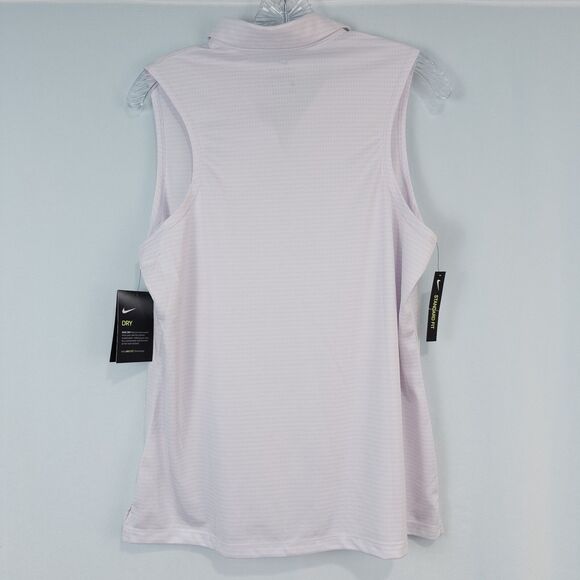Nike Dry Victory Textured Sleeveless Golf Polo Womens Large Light Purple CI9809 - Picture 3 of 16